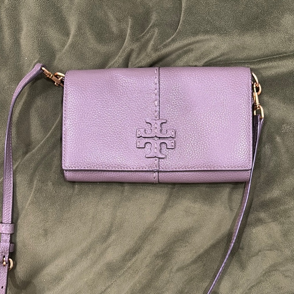 Tory Burch Lavender Leather Wristlet